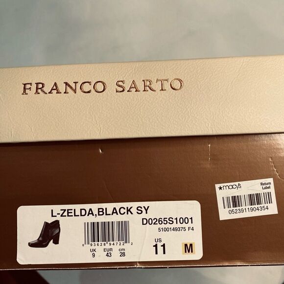 Franco Sarto Black L-Zelda Ankle Boots Size 11 NWOT - Picture 13 of 13